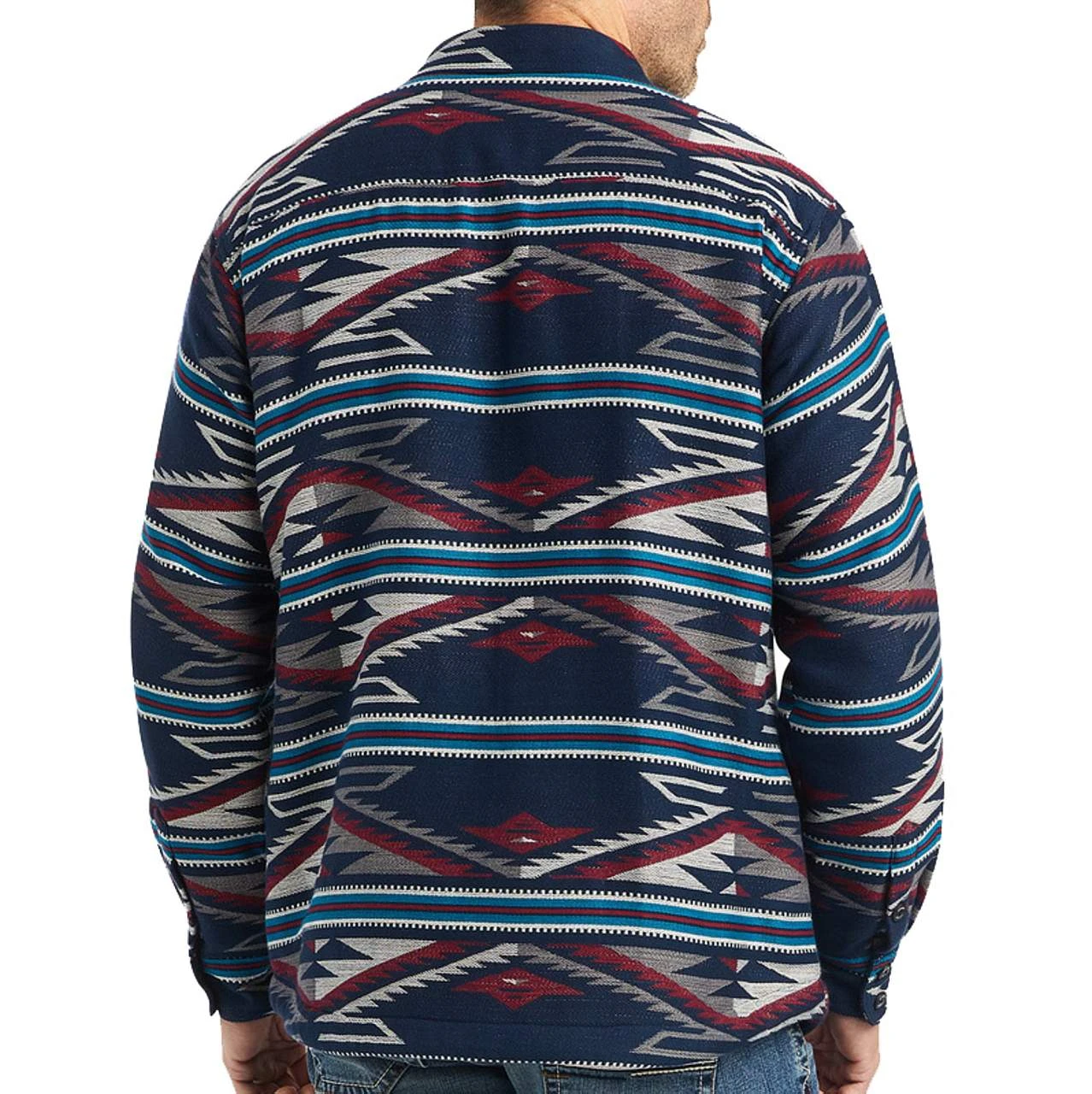 Ariat Men's Chimayo Retro Navy Aztec Shirt Jacket - Image 4