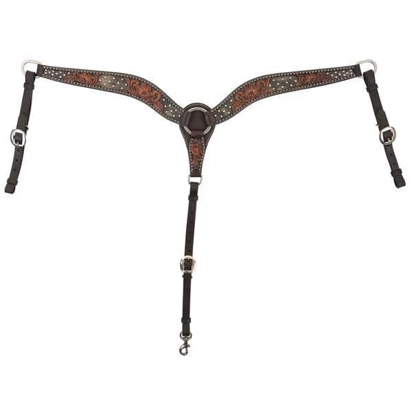 Circle Y Saddlery Dark Flash Arizona Flower Breast Collar - Image 4