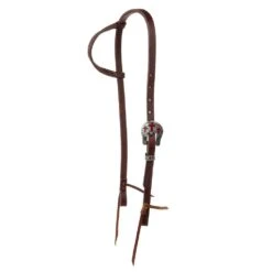 Cowperson Tack 5/8in.Red Inlay Cross Buckle Slide Ear Headstall