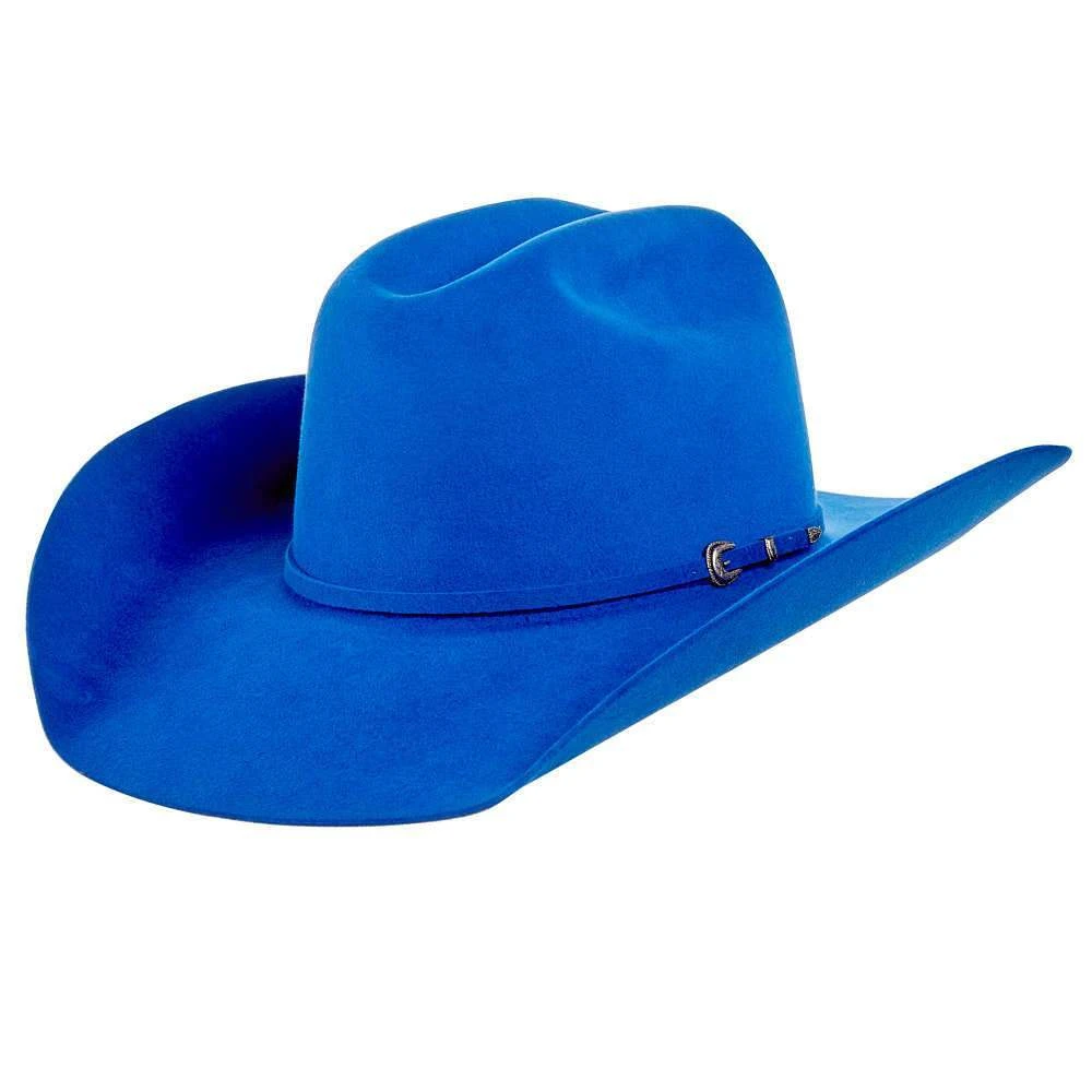 Rodeo King 7X Cobalt Blue 4in. Brim Open Crown Felt Cowboy Hat