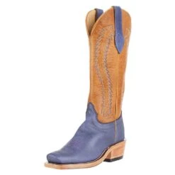 Rios Of Mercedes Men`s Olathe RR Royal Blue Wyoming 15` Vanilla Navajo Bison Top Cowboy Boot