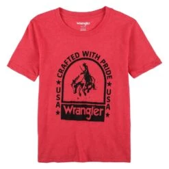 Wrangler Boy's Crafted With Pride Red Graphic Tee