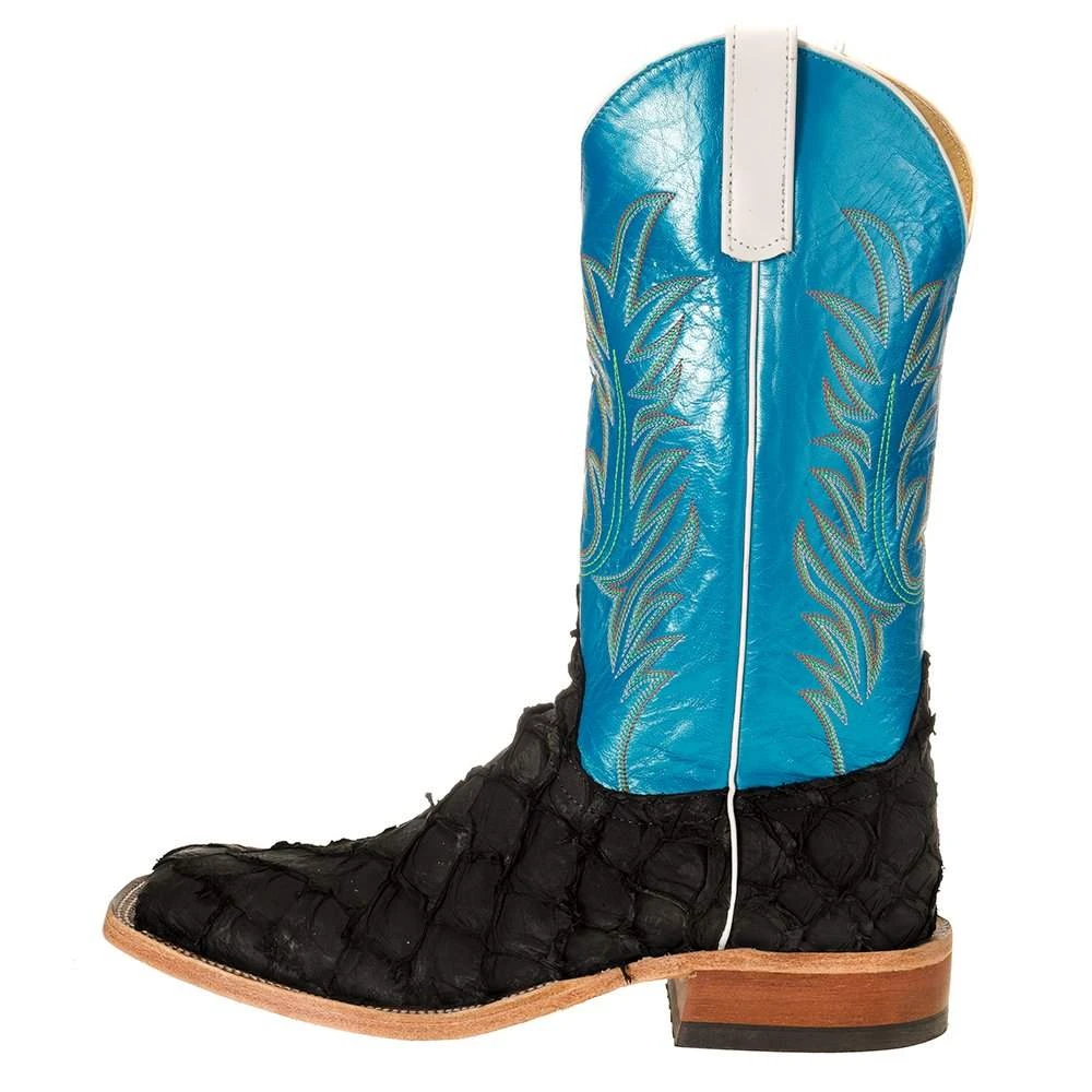 Anderson Bean Men's Matte Black Bass Boots 13in. Blue Luster Top Boot - Image 3