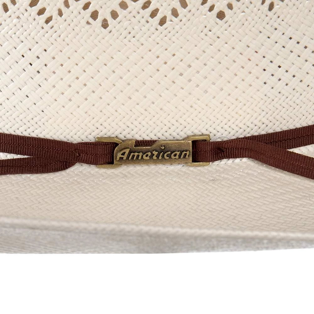 American Hats Ivory 8400 4 1/4in. Brim Rancher Crease Straw Cowboy Hat - Image 4